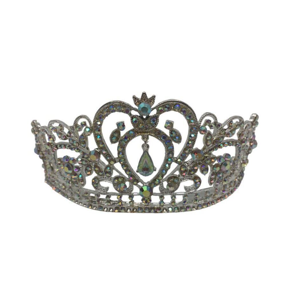 Sunshinesmile Colorful Clear Austrian Rhinestone Crystal 6" Tiara Crown Princess